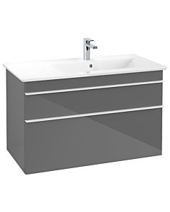 Villeroy und Boch Venticello Waschtisch-Unterschrank A92802FP 95,3 x 59 x 50,2 cm, Becken rechts, Griff White, Glossy Grey