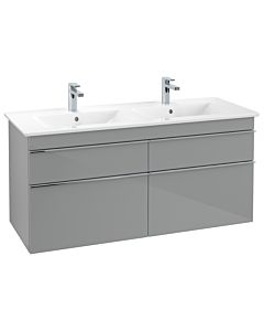 Villeroy und Boch Venticello A93001RA 125,3 x 59 x 50,2 cm, poignée chromée, verre Glossy Grey