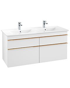 Villeroy und Boch Venticello Waschtisch-Unterschrank A93005MS 125,3 x 59 x 50,2 cm, Griff Copper, White Matt