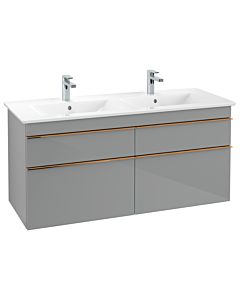 Villeroy und Boch Venticello A93005RA 125,3 x 59 x 50,2 cm, poignée cuivre, verre Glossy Grey