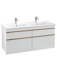 Villeroy und Boch Venticello A93005RE 125,3 x 59 x 50,2 cm, poignée cuivre, verre Glossy White