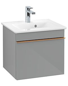 Villeroy und Boch Venticello Waschtisch-Unterschrank A93105RA 46,6 x 42 x 42,6 cm, Griff Copper, Glass Glossy Grey