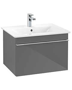 Villeroy und Boch Venticello Waschtisch-Unterschrank A93301FP 60,3 x 42 x 50,2 cm, Griff Chrom, Glossy Grey