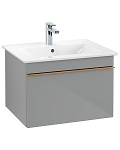 Villeroy und Boch Venticello Waschtisch-Unterschrank A93305RA 60,3 x 42 x 50,2 cm, Griff Copper, Glass Glossy Grey