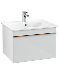 Villeroy und Boch Venticello Waschtisch-Unterschrank A93305RE 60,3 x 42 x 50,2 cm, Griff Copper, Glass Glossy White