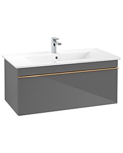 Villeroy und Boch Venticello Waschtisch-Unterschrank A93505FP 95,3 x 42 x 50,2 cm, Griff Copper, Glossy Grey