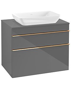 Villeroy und Boch Venticello Waschtisch-Unterschrank A94005FP 75,7 x 60,6 x 50,2 cm, Griff Copper, Glossy Grey