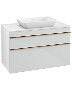 Villeroy und Boch Venticello vanity unit A94105RE 95.7 x 60.6 x 50.2 cm, vanity center, handle copper, glass Glossy White