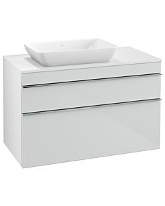 Villeroy und Boch Venticello vanity unit A94201RE 95.7 x 60.6 x 50.2 cm, vanity unit left, handle chrome, glass Glossy White