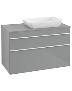 Venticello Villeroy und Boch vasque A94302RA 95,7 x 60,6 x 50,2 cm, lavabo à droite, poignée blanche, verre Glossy Grey