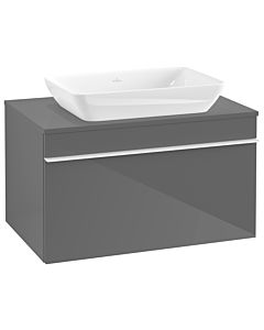 Villeroy und Boch Venticello A94502FP 75,7 x 43,6 x 50,2 cm, poignée blanche, Glossy Grey