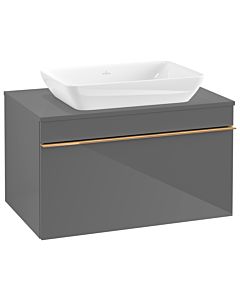 Villeroy und Boch Venticello A94505FP 75,7 x 43,6 x 50,2 cm, poignée en cuivre, Glossy Grey
