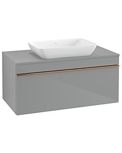 Villeroy und Boch Venticello vanity unit A94605RA 95.7 x 43.6 x 50.2 cm, vanity center, handle copper, glass Glossy Grey