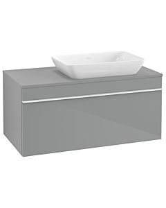 Villeroy und Boch Venticello Waschtisch-Unterschrank A94802RA 95,7 x 43,6 x 50,2 cm, Waschtisch rechts, Griff White, Glass Glossy Grey