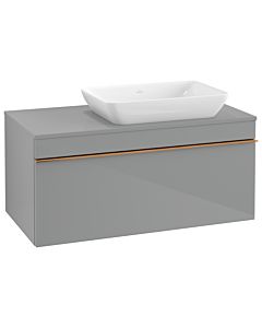 Villeroy und Boch Venticello vanity unit A94805RA 95.7 x 43.6 x 50.2 cm, vanity right, copper handle, glass Glossy Grey