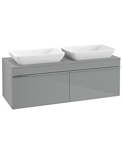 Villeroy und Boch Venticello Waschtisch-Unterschrank A94901RA 125,7 x 43,6 x 50,2 cm, Griff Chrom, Glass Glossy Grey