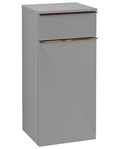 Villeroy und Boch Venticello side cabinet A95005RA 40.4 x 86.6 x 37.2 cm, left, handle copper, glass Glossy Grey