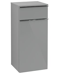 Villeroy und Boch Venticello Seitenschrank A95011RA 40,4 x 86,6 x 37,2 cm, Anschlag rechts, Griff Chrom, Glass Glossy Grey