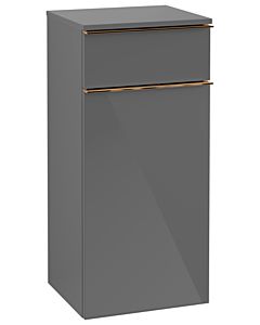Villeroy und Boch Venticello side cabinet A95015FP 40.4 x 86.6 x 37.2 cm, stop right, handle copper, Glossy Grey
