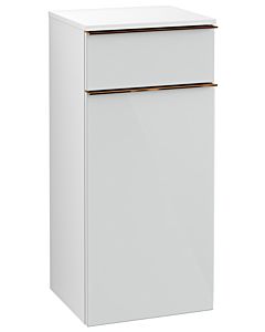 Villeroy und Boch Venticello A95015RE 40,4 x 86,6 x 37,2 cm, arrêt à droite, poignée cuivre, verre Glossy White