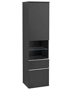 Villeroy und Boch Venticello Hochschrank A95201PD 40,4 x 154,6 x 37,2 cm, links, Griff Chrom, Black Matt Lacquer