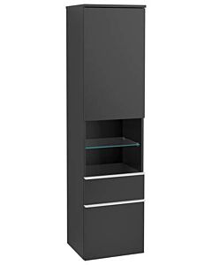 Villeroy und Boch Venticello Hochschrank A95202PD 40,4 x 154,6 x 37,2 cm, links, Griff White, Black Matt Lacquer