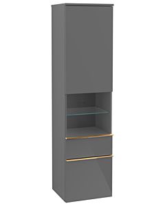 Villeroy und Boch Venticello Hochschrank A95215FP 40,4 x 154,6 x 37,2 cm, rechts, Griff Copper, Glossy Grey