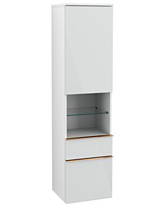 Villeroy und Boch Venticello Hochschrank A95215RE 40,4 x 154,6 x 37,2 cm, rechts, Griff Copper, Glass Glossy White