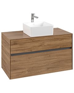 Villeroy und Boch Collaro Waschtischunterschrank C03800RH 100x54,8x50cm, Waschtisch mittig, Kansas Oak