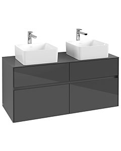 Villeroy und Boch Collaro vanity unit C04400FP 120 x 54.8 x 50 cm, for 2 Waschtische , Glossy Grey