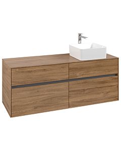 Villeroy und Boch Collaro Waschtischunterschrank C04700RH 140x54,8x50cm, Waschtisch rechts, Kansas Oak