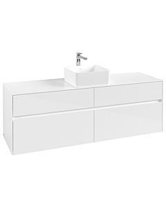 Villeroy und Boch Collaro Waschtischunterschrank C04900DH 160 x 54,8 x 50 cm, Waschtisch mittig, Glossy White