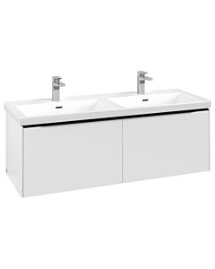 Villeroy und Boch Subway 3.0 Waschtisch-Unterschrank C567L1VF 127,2x42,9x47,8cm, mit LED/Griff Volcano black, pure white