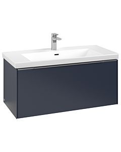 Villeroy und Boch Subway 3. 1930 C569L0VQ 97,3x42,9x47,8cm, avec LED / poignée aluminium brillant, bleu marine