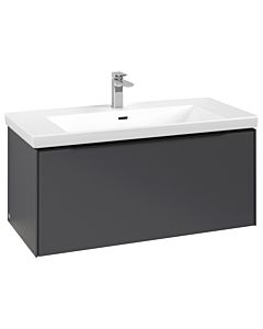 Villeroy und Boch Subway 3. 1930 vanity unit C569L1VR 97.3x42.9x47.8cm, with LED / handle Volcano black, graphite