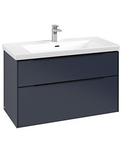 Villeroy und Boch Subway 3.0 Waschtisch-Unterschrank C57001VQ 97,3x57,6x47,8cm, ohne LED/Griff Volcano black, marine blue