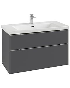 Villeroy und Boch Subway 3. 1930 vanity unit C57002VR 97.3x57.6x47.8cm, without LED / handle monochrome, graphite
