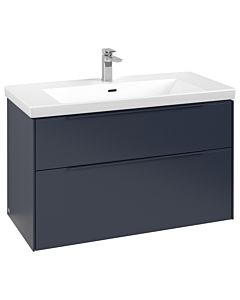 Villeroy und Boch Subway 3.0 Waschtisch-Unterschrank C570L2VQ 97,3x57,6x47,8cm, mit LED/Griff monochrom, marine blue