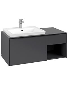 Villeroy und Boch Subway 3. 1930 vanity unit C57201VR 100.1x42.25x51.6cm, without LED / handle Volcano black, graphite