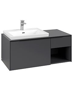 Villeroy und Boch Subway 3. 1930 vanity unit C572L1VR 100.1x42.25x51.6cm, with LED / handle Volcano black, graphite