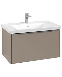 Villeroy und Boch Subway 3.0 Waschtisch-Unterschrank C573L0VM 77,2x42,9x47,8cm, mit LED/Griff Aluminium glänzend, taupe