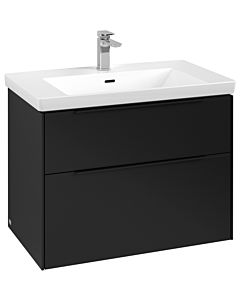 Villeroy und Boch Subway 3.0 Waschtisch-Unterschrank C57401VL 77,2x57,6x47,8cm, ohne LED/Griff Volcano black, volcano black