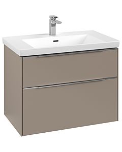 Villeroy und Boch Subway 3.0 Waschtisch-Unterschrank C574L0VM 77,2x57,6x47,8cm, mit LED/Griff Aluminium glänzend, taupe