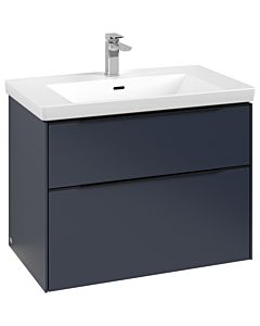 Villeroy und Boch Subway 3.0 Waschtisch-Unterschrank C574L1VQ 77,2x57,6x47,8cm, mit LED/Griff Volcano black, marine blue