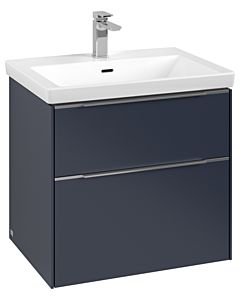 Villeroy und Boch Subway 3.0 Waschtisch-Unterschrank C57600VQ 62,2x57,6x47,8cm, ohne LED/Griff Aluminium glänzend, marine blue