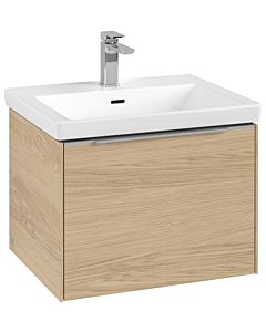 Villeroy und Boch Subway 3.0 Waschtisch-Unterschrank C577L0VJ 57,2x42,9x47,8cm, mit LED/Griff Aluminium glänzend, nordic oak