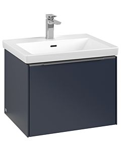Villeroy und Boch Subway 3.0 Waschtisch-Unterschrank C577L0VQ 57,2x42,9x47,8cm, mit LED/Griff Aluminium glänzend, marine blue