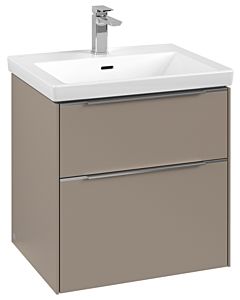 Villeroy und Boch Subway 3. 1930 vanity unit C578L0VM 57.2x57.6x47.8cm, with LED / handle aluminum glossy, taupe
