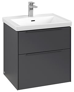 Villeroy und Boch Subway 3. 1930 vanity unit C578L2VR 57.2x57.6x47.8cm, with LED / handle monochrome, graphite