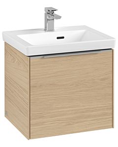Villeroy und Boch Subway 3.0 Waschtisch-Unterschrank C580L0VJ 47,3x42,9x40,75cm, mit LED/Griff Aluminium glänzend, nordic oak